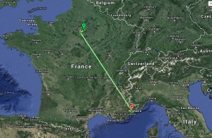 Paris to Monaco
